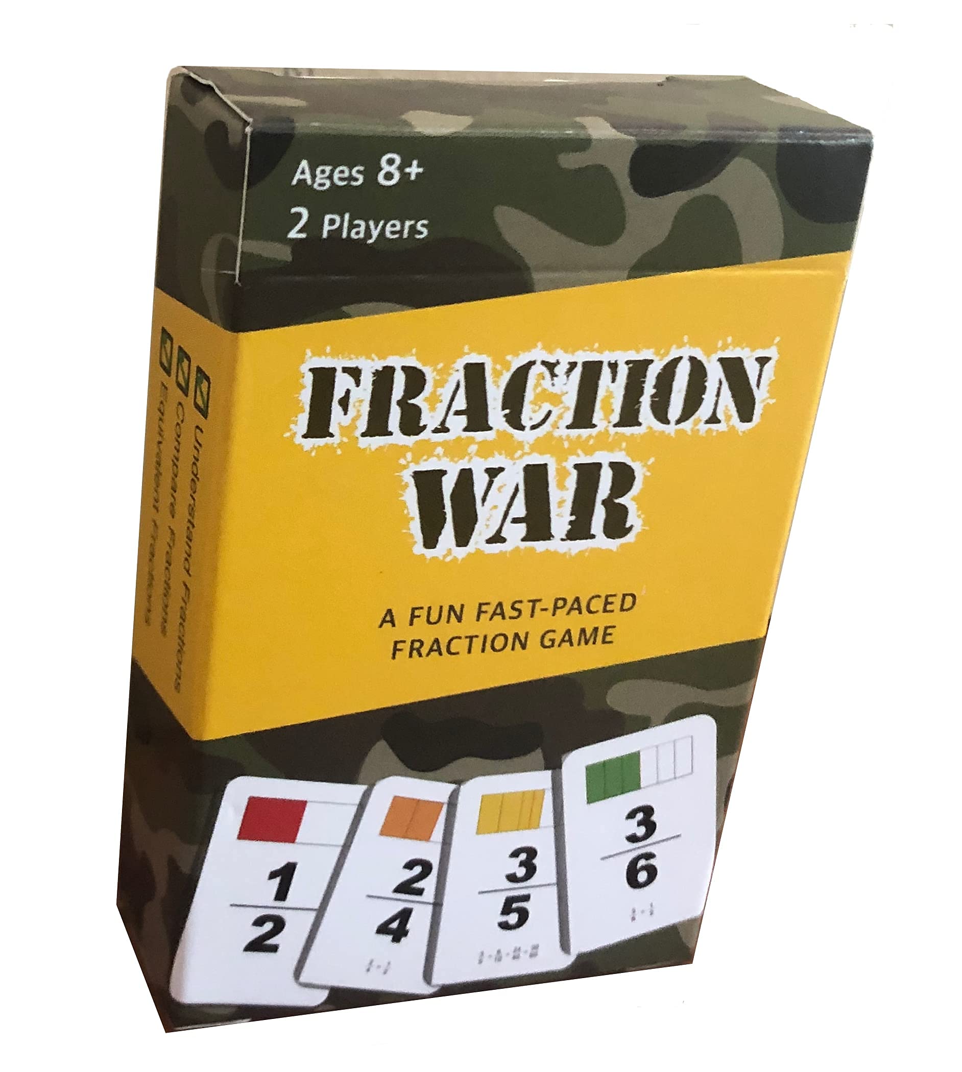 Cover image for Fraction War Fun Math Game showing fraction cards