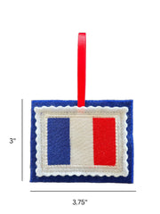 Lightweight 3x3.75 inch France flag ornament USA handmade
