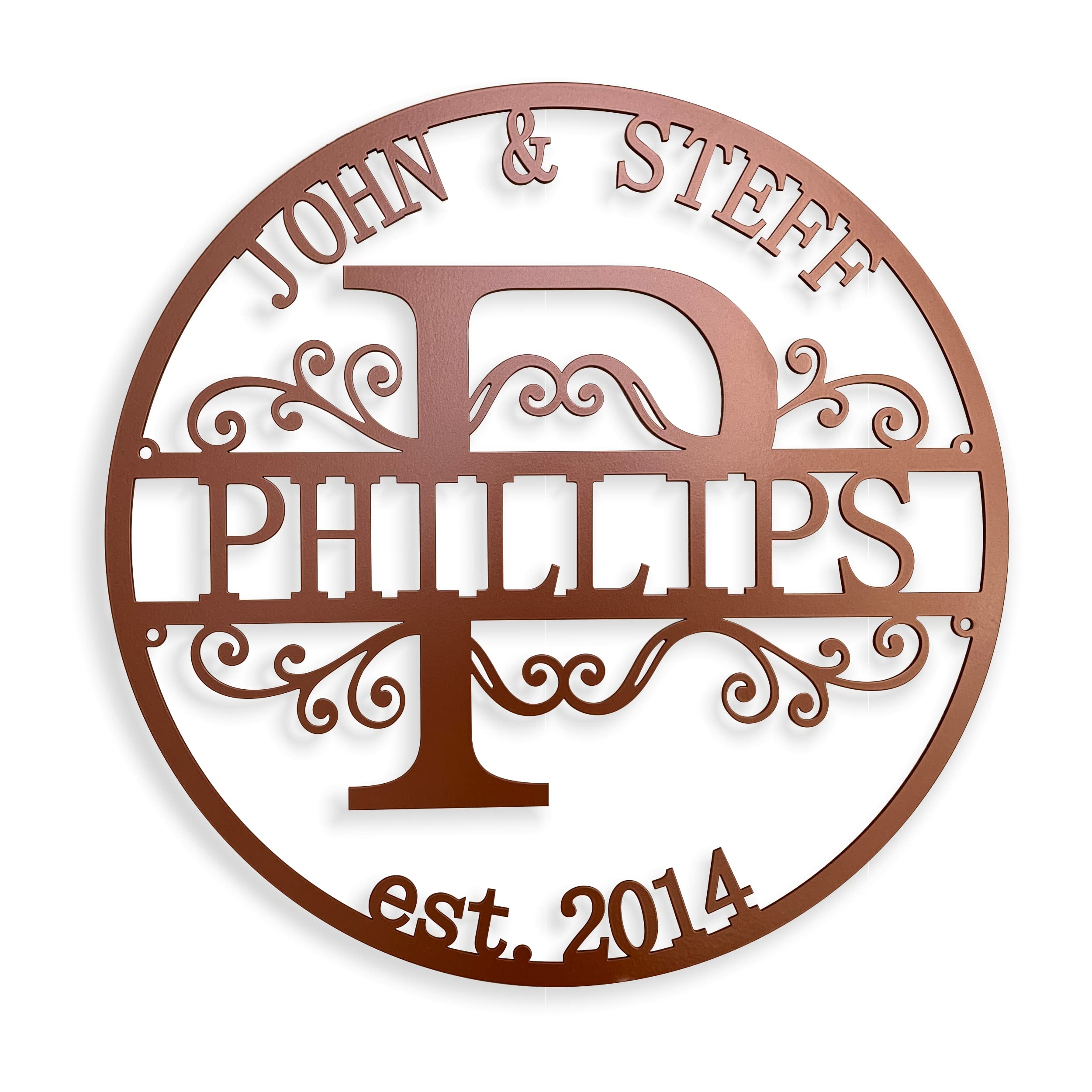 FranJohnsonHouse copper metal sign 12 inch