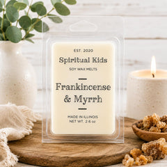 Handmade all natural soy wax melts frankincense and myrrh with essential oils
