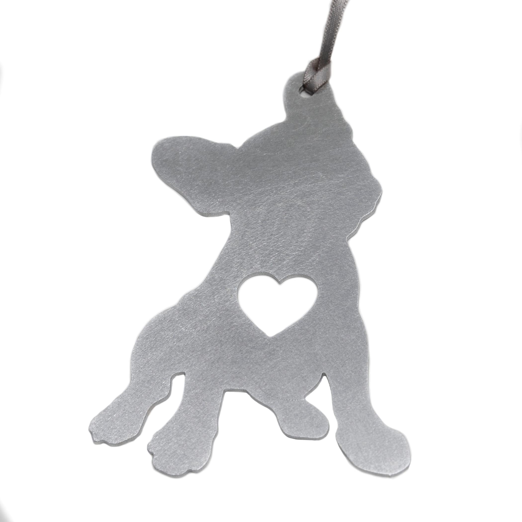 French Bulldog aluminum ornament size 4x2.7 inches matte finish