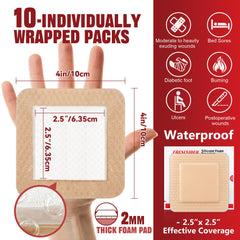 Silicone foam dressing adhesive border wound care bandage 4x4 inch