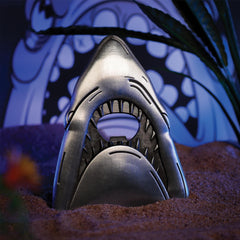 Fanattik shark bottle opener display showing fridge magnet back