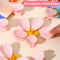 Pink and yellow cherry blossom shaped chip clips add kitchen charm