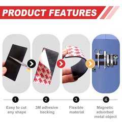 Fridge and wall magnetic strip for DIY organization