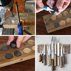 Beveled edge magnets protecting surfaces for whiteboards and mirrors
