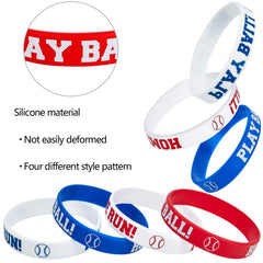 Blue red white baseball bracelet colors for team use