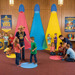 Precreased 16 inch cardstock discs included in Frienda VBS Decorations Kit
