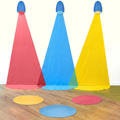 Triangular chiffon fabrics in red blue and yellow for Frienda VBS Decorations Kit