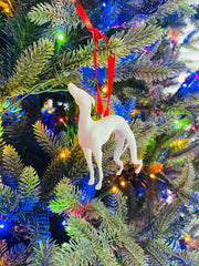 White greyhound ornament from Friends gift merchandise