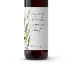 FRIENDS pregnancy announcement wine labels set of 4 minimalist design