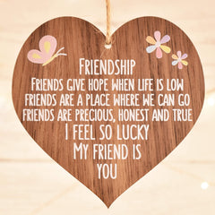 Friendship gift uk wooden heart by Manta Makes