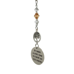 Friendship Gifts rearview mirror car charm engraved message
