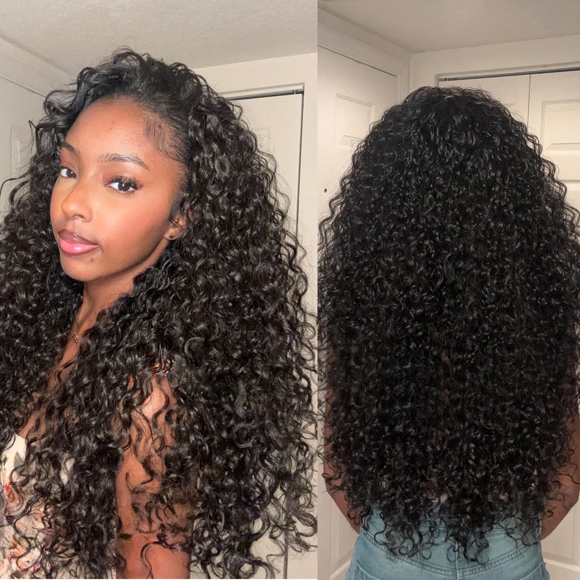Frodio Curly Half Wig 26 Inches Natural Black ready to wear