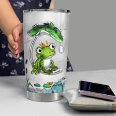 SANDJEST personalized frog tumbler front view