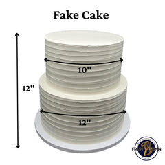 FromJennWithLove 2 Tier Fake Cake Ivory display stand 10 inch tier