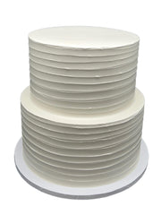 FromJennWithLove 2 Tier Fake Cake Ivory 12 inch tall display dummy