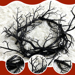 Handcrafted twig wreath for indoor outdoor Halloween decor