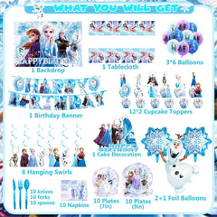 Frozen themed balloons 18 pieces and cupcake toppers