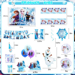 Tableware set with plates and napkin for Frozen party
