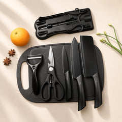 Fruit knife black stainless steel close up