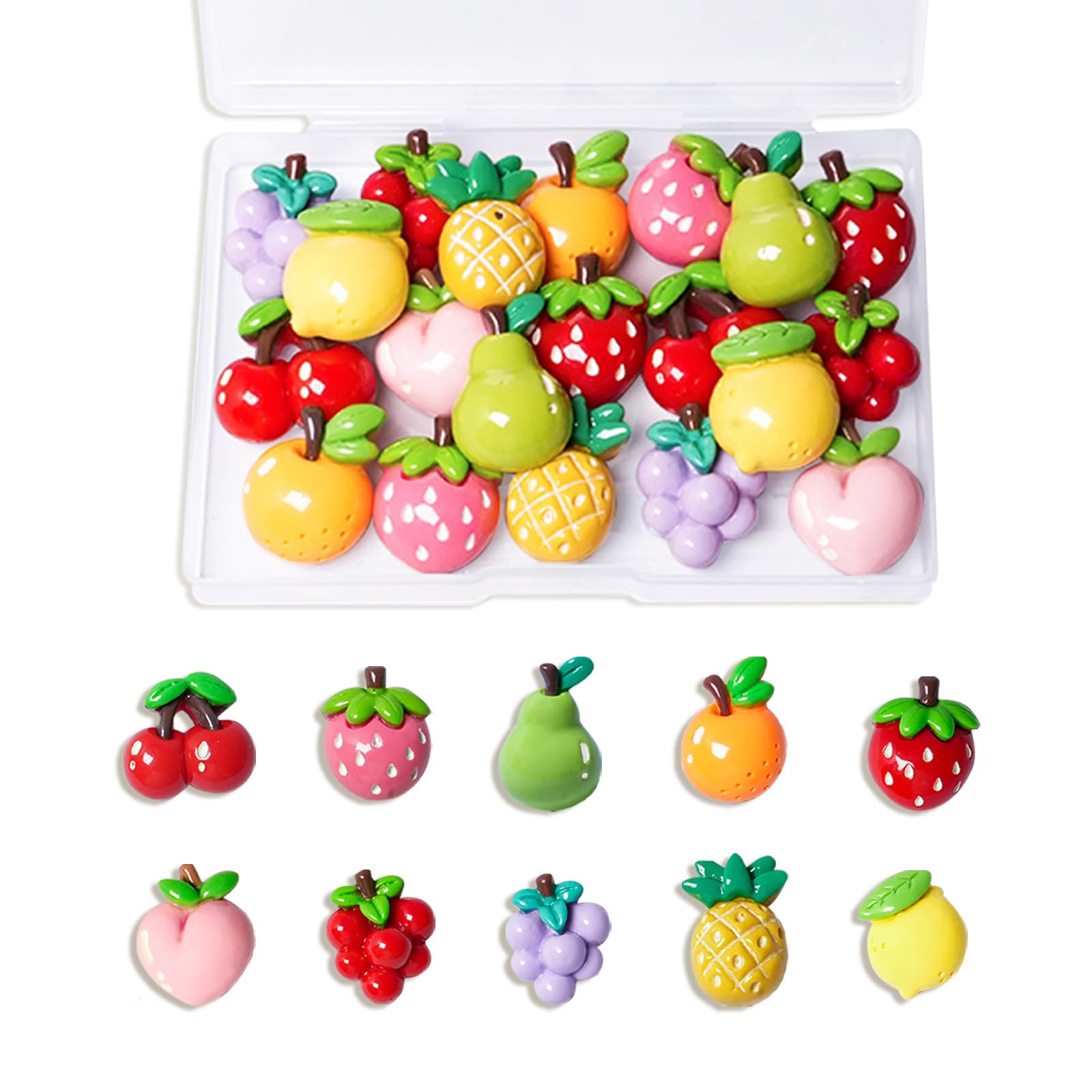 Bright fruit shaped refrigerator magnets set of 20 PCS