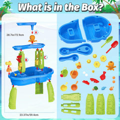 Side launcher and water toys for FRUSE table in outdoor setting