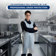 White translucent FSE 630-530 disposable apron 28x46