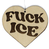Fuck Ice handmade wood Christmas ornament birch wood