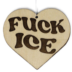 Fuck Ice handmade wood Christmas ornament birch wood