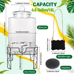 Fuljoy glass dispenser with Stanless Steel Spigot for smooth pours