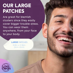 Full-face pimple patch XL on skin