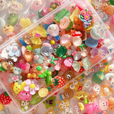 FULUSODO 60pcs resin embellishments multicoloured set for scrapbooking