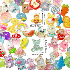 Flat backed resin embellishments by FULUSODO 60pcs pack
