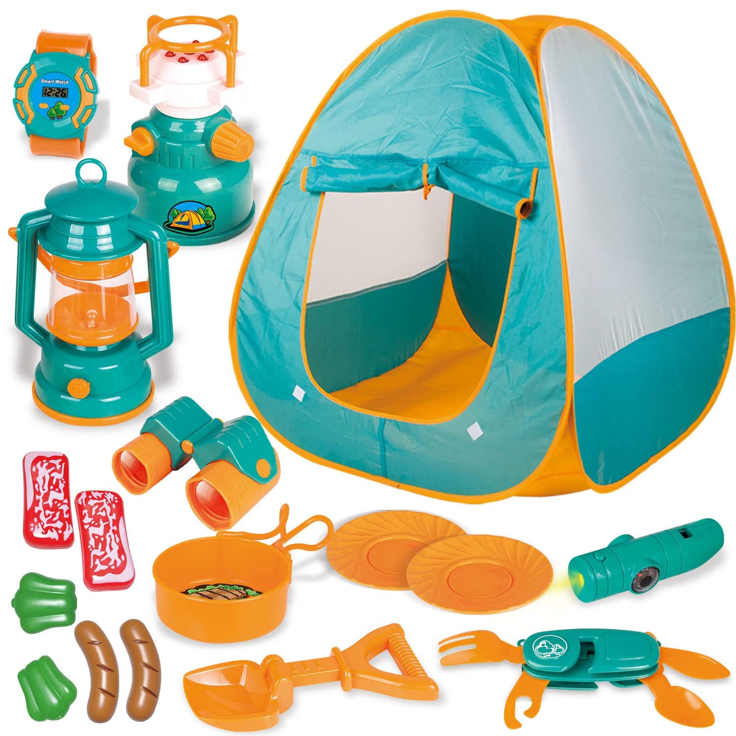 fun-little-toys pop up tent with camping gear image