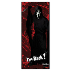 Fun World Ghost Face Door Cover size 30 x 72 inches