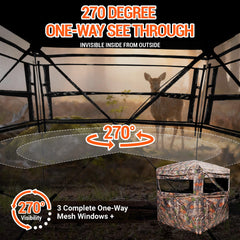 270 degree see through ground blind side view