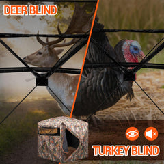 Pop-up hunting blind with 58 x 58 x 66 inch footprint