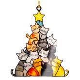 Funny Christmas Cat Ornaments 2025 on tree