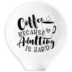 Funny Coffee Spoon Holder ceramic spoon rest with humorous sayings