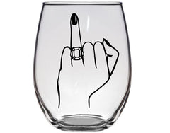 Funny Engagement Gift for Her Ring Finger 21oz Stemless Tumbler Glass