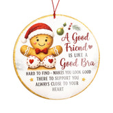 Funny Gingerbread Ornament on Christmas Tree