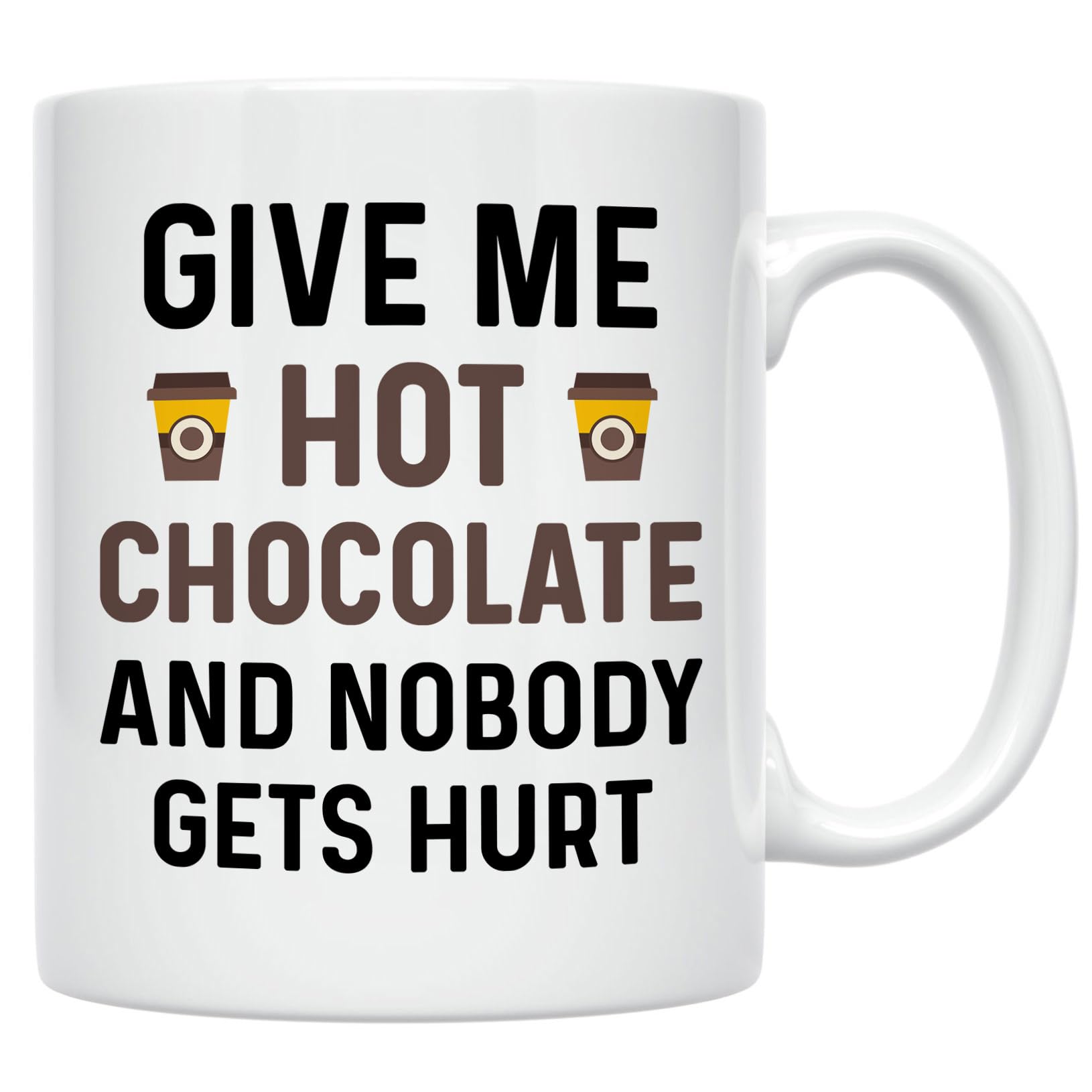 Funny Hot Cocoa Mug bold lettering and humor
