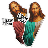 Two 3.5 inch Funny Jesus Magnets in two color designs for fridge