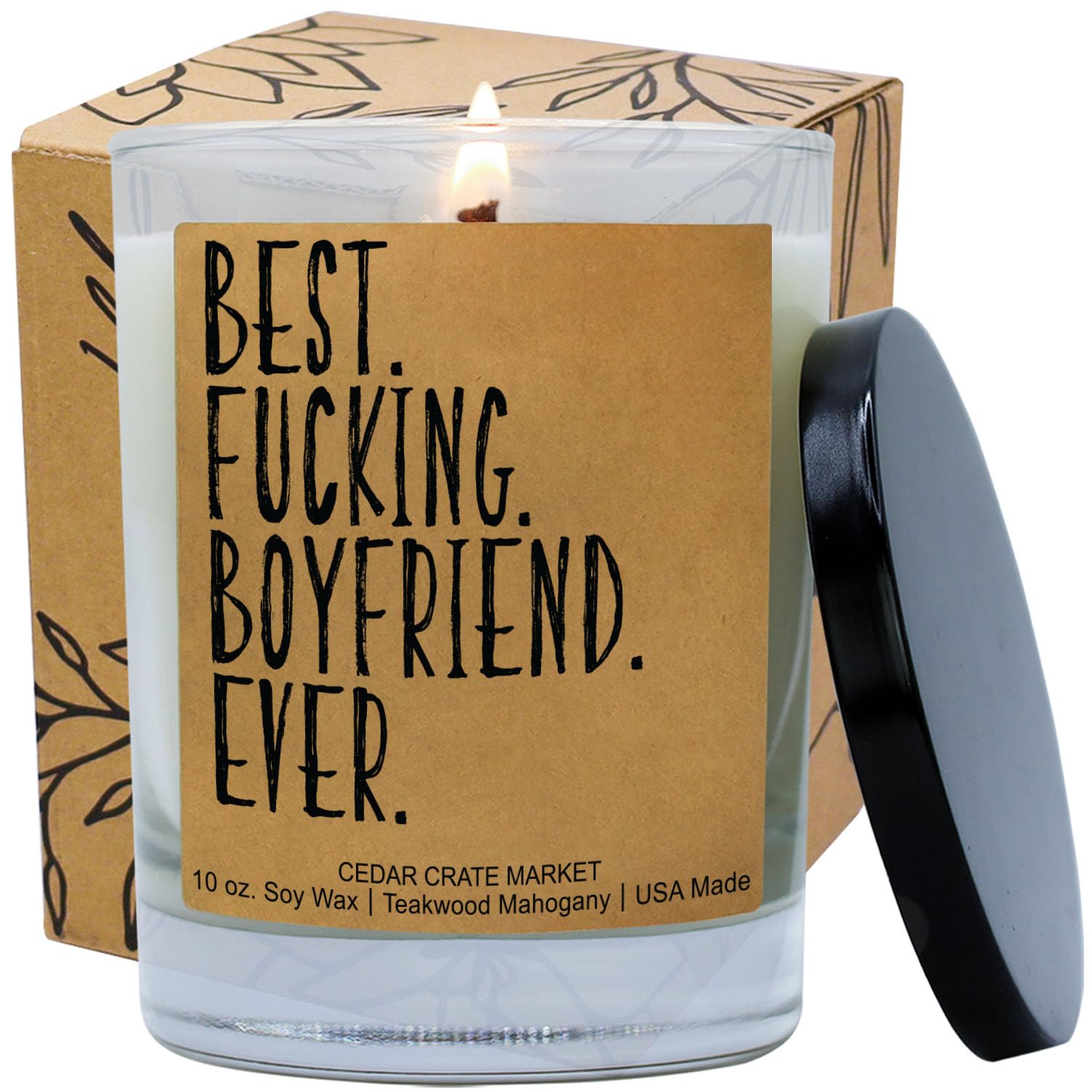 Funny scented candle for boyfriend 10 oz jar