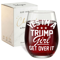 Funny Trump Girl Wine Glass 15 oz for women
