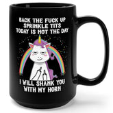 Funny unicorn mug 15oz black for women