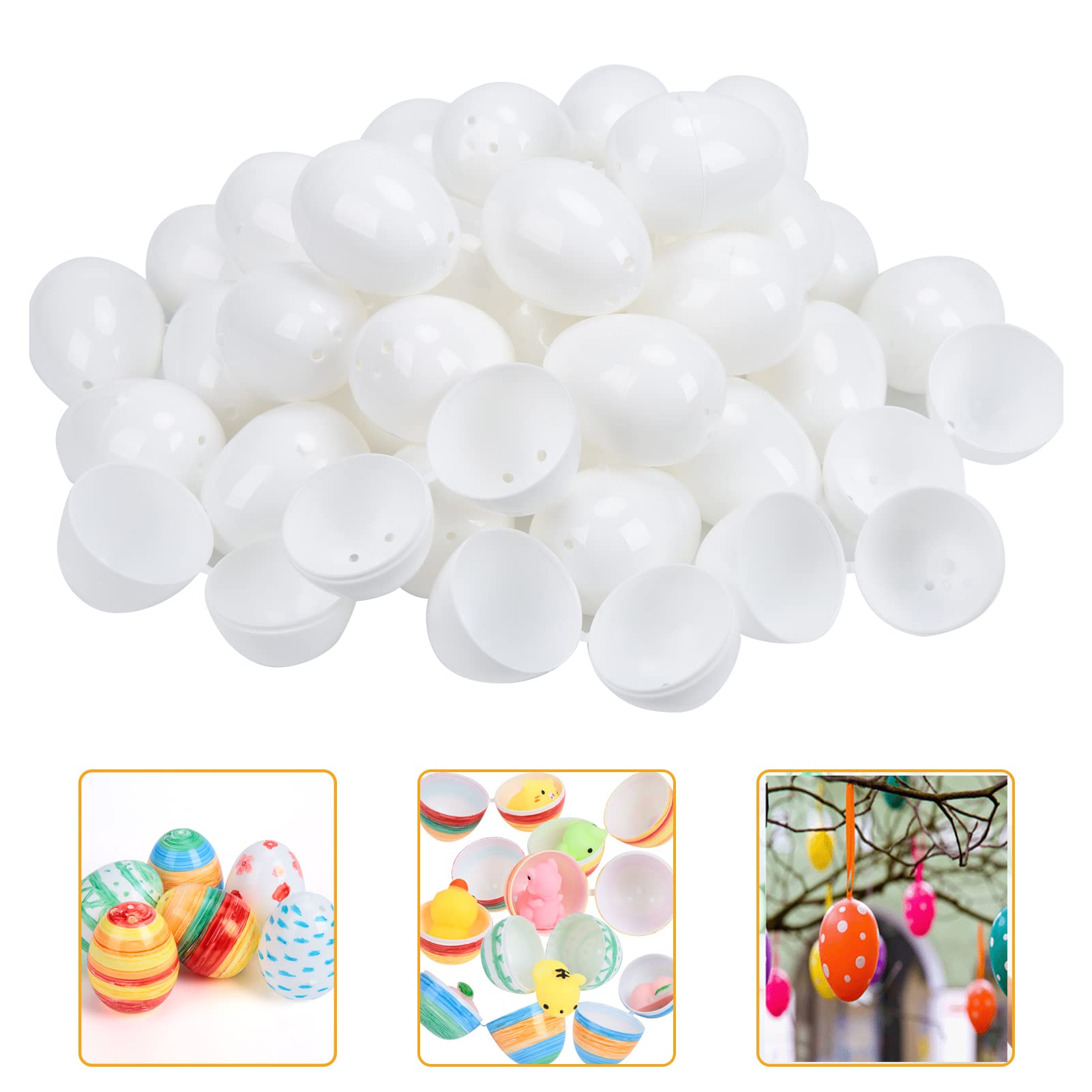 FunsLane Easter Eggs 50 Pcs white blank eggs for painting