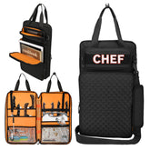 Front view of FURIMETY Chef Knife Bag with quilted black exterior