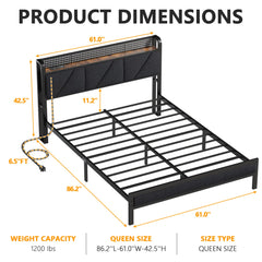 Headboard storage with outlets and USB ports